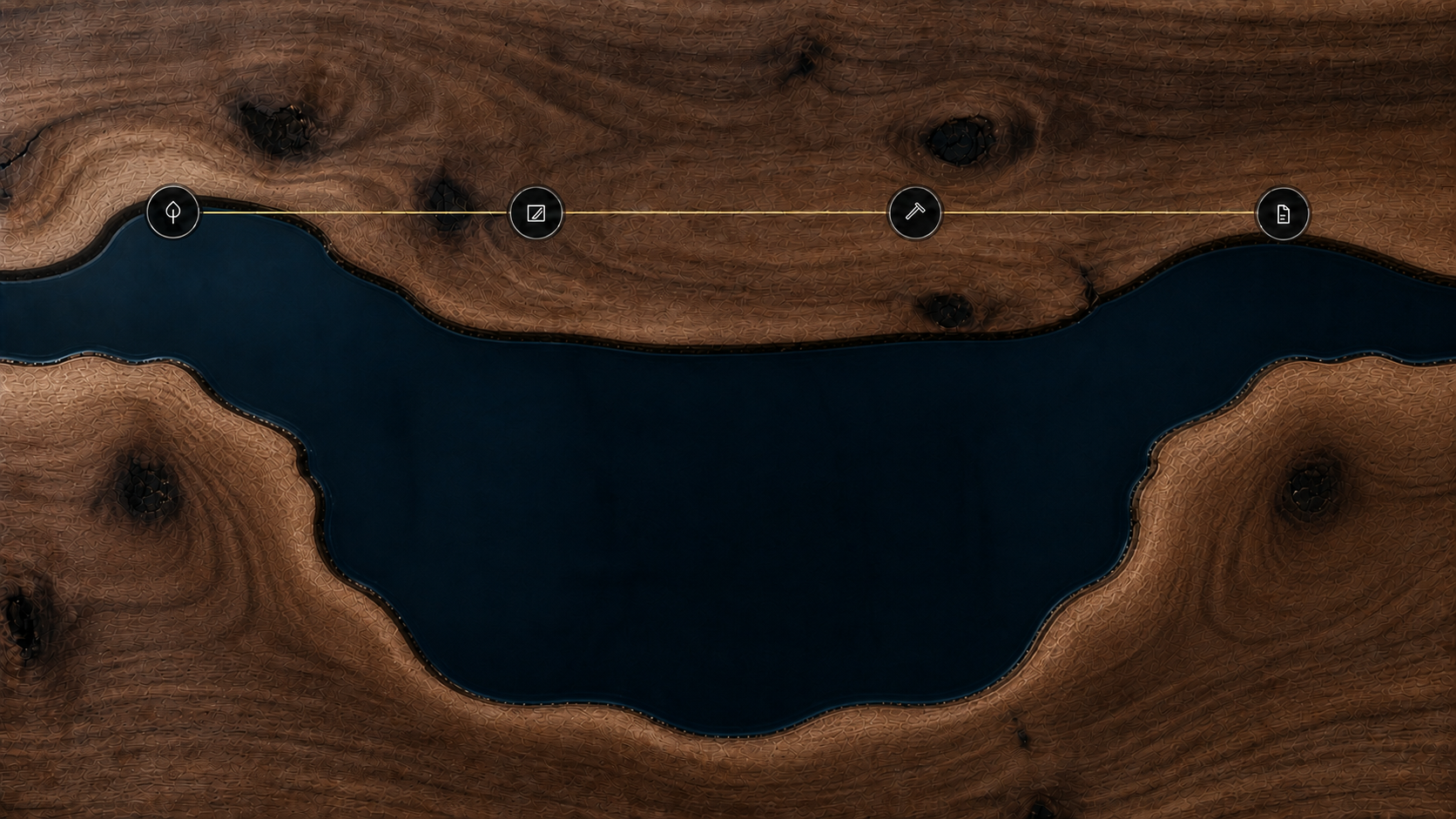 Nussbaumbohle mit mittig verlaufendem dunklem Harzfluss
